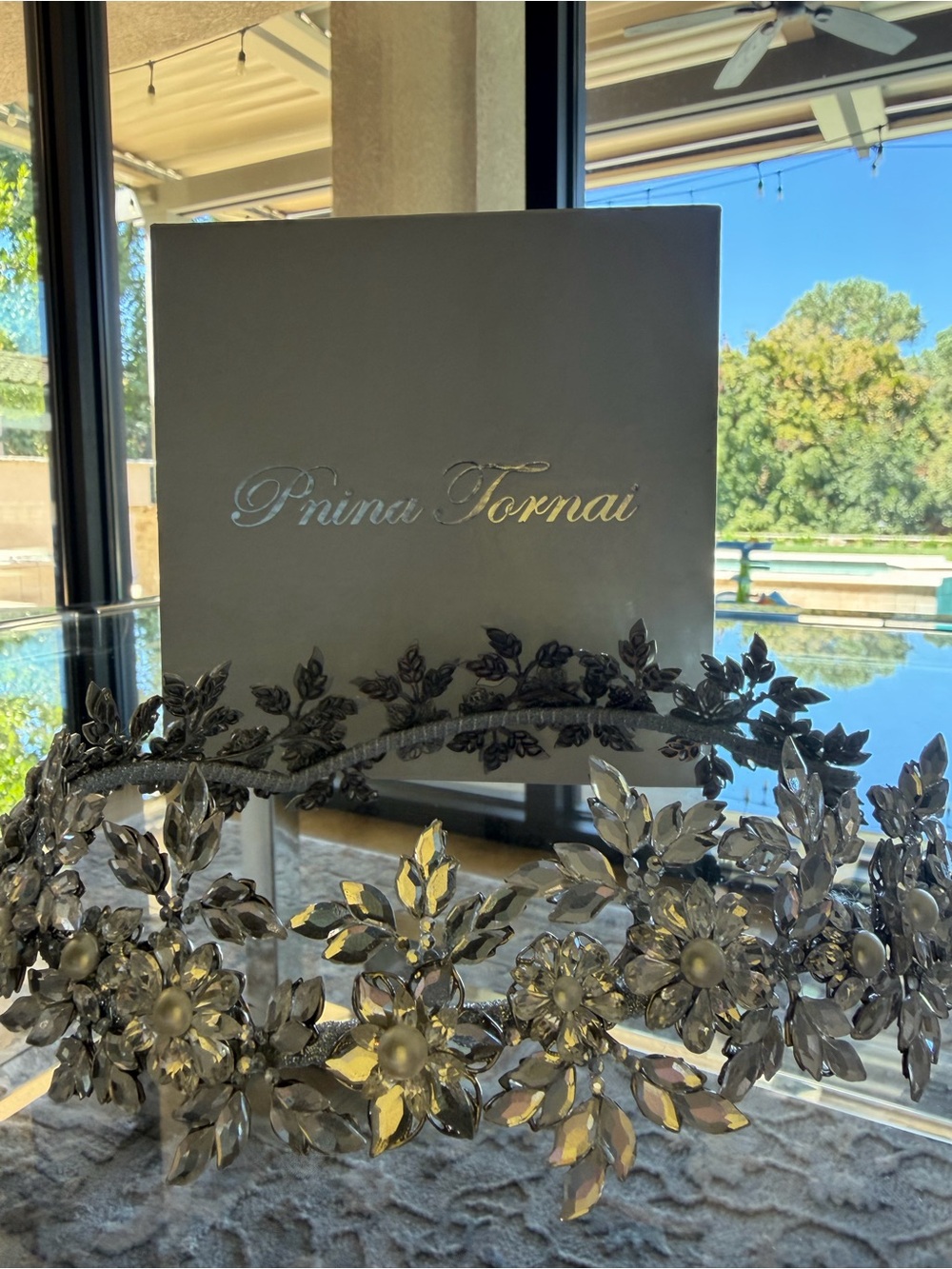 Pnina Tornai Bridal Crystal & Pearl Headpiece | Kleinfeld | Handmade | $2,000 Re